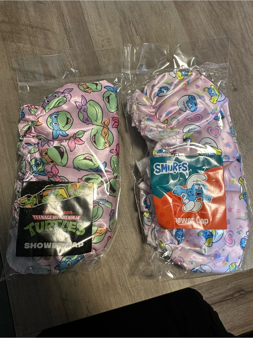 Smurfs and Teenage Mutant Ninja Turtles Shower Caps NWT